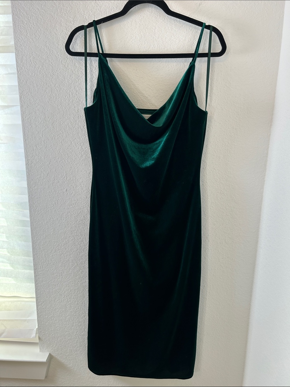 Altar'd State Emerald Green Velvet Cowl Midi Dress cocktail party XL